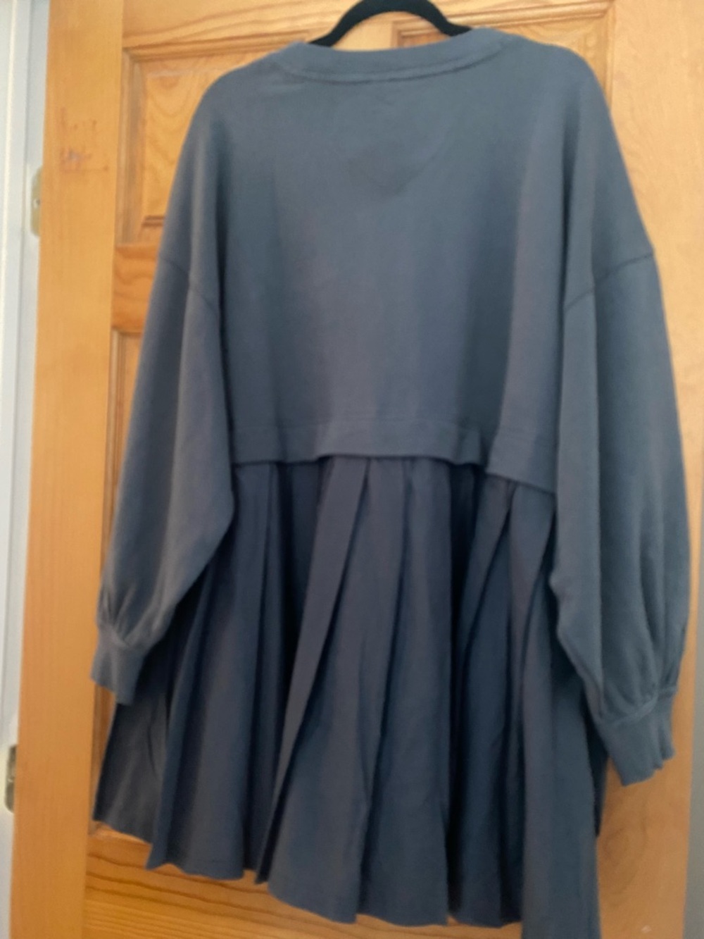 Free People Eleanor Sweatshirt Mini Dress Pleated Babydoll Oversized NWT S - Picture 6 of 15